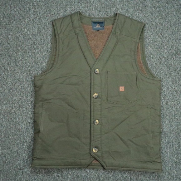 Roark Other - Roark Revival Vest Men Medium Gerrys Sherpa Fleece Lined Waxed Button Pockets